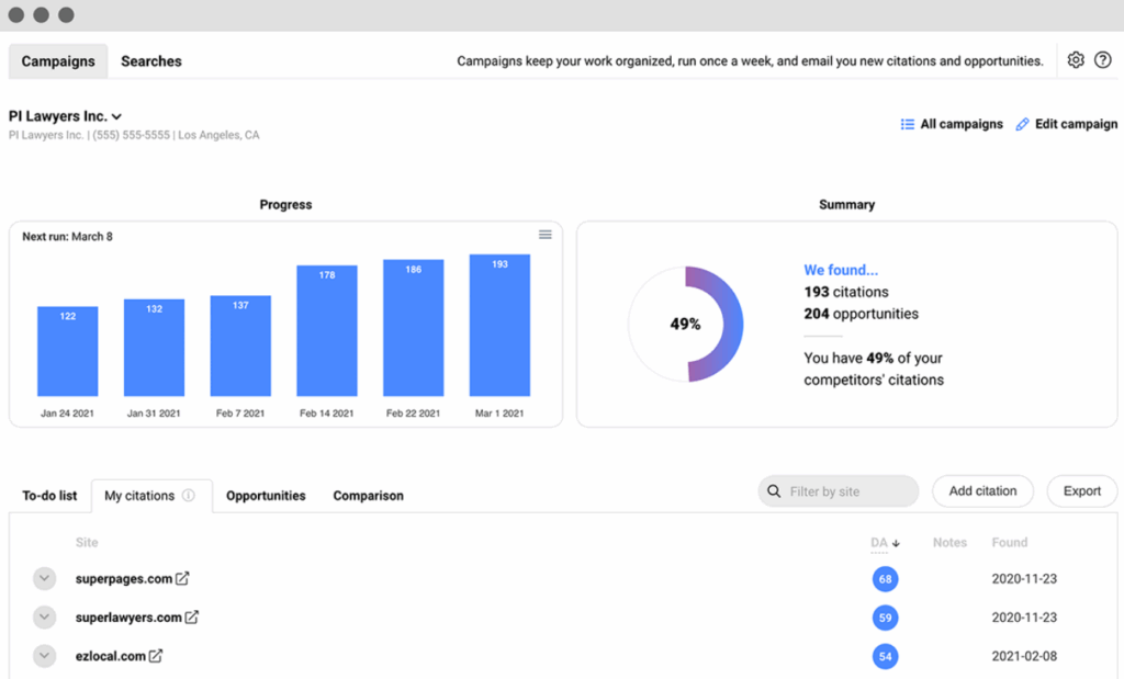 Citation Building Campaign